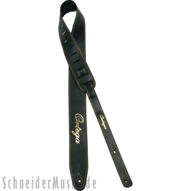 Ortega OSL1-65BK Leather Guitar Strap (65mm), embossed signet, black
