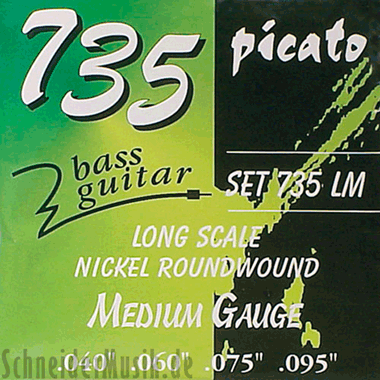 Picato 735 LM Bass Nickel Roundwound, Long Scale, medium