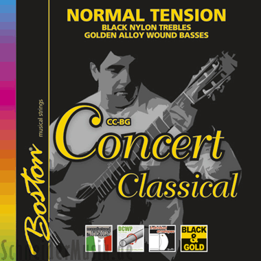 Boston CC-BG CONCERT Classical Set (Black/Gold), Normal Tension