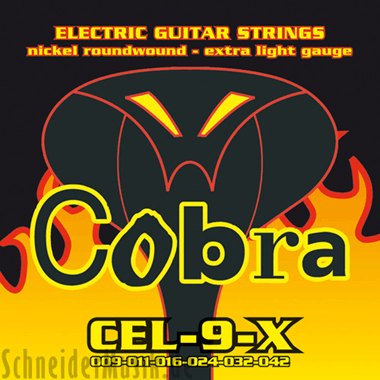 Cobra CEL-9-X Electric Nickel Roundwound, Extra Light