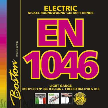 Boston EN 1046 Electric Nickel Roundwound, Light (+ free extra 010 & 013)