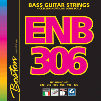 Boston ENB 306 Bass Nickel Roundwound, Long Scale, medium (6-string)
