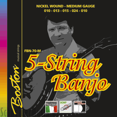 Boston FBN-70-M Banjo Nickel Wound, medium (5-string)