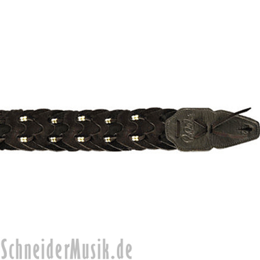 PRS ACC-3121BK "Paul Reed Smith" Suede Strap, braided (with gold pearls), black