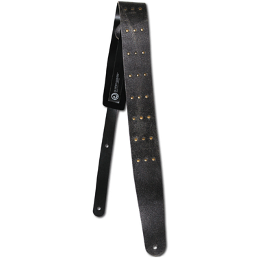 Planet Waves 25VNRR00-DX Vintage & Western Deluxe Blasted Leather Strap w/Row Rivets black