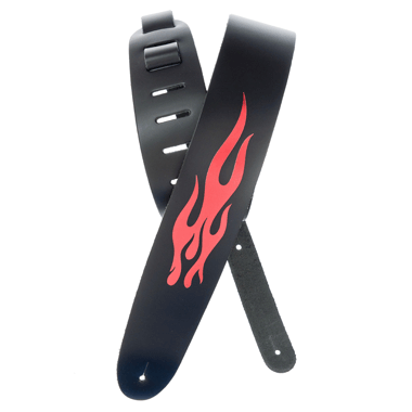 Planet Waves 25L-FLME Icon Leather Collection Leather Strap - Red Flame