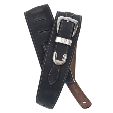 Planet Waves 25LBB00 Conchos Collection Suede Strap, black w/ Belt Buckle