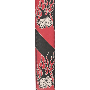 Planet Waves 25LHR01 Hot Rod Collection Leather Strap - Flaming Dice