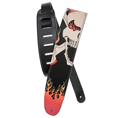 Planet Waves 25LHR03 Hot Rod Collection Correa de Cuero - Flaming Skull