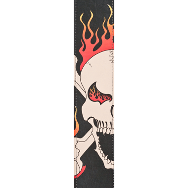 Planet Waves 25LHR03 Hot Rod Collection Correa de Cuero - Flaming Skull