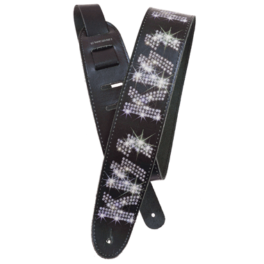 Planet Waves 25LK02 The KISS Collection Leather Strap - Rhinestone Logo
