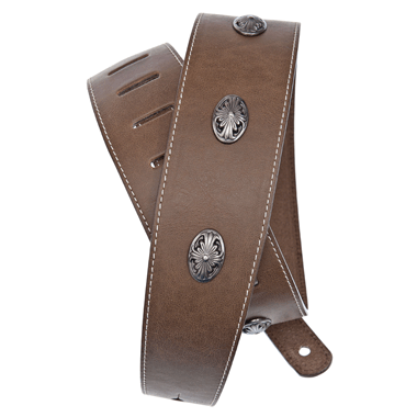 Planet Waves 25LMD01 Conchos Collection Suede Strap "Medallion" brown
