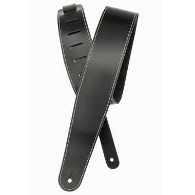 Planet Waves 25LS00-DX Classic Collection DELUXE Leather Strap w/Contrast Stitch, black