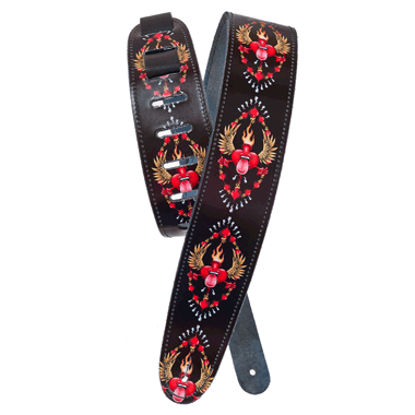 Planet Waves 25LS03 AL McWHITE Collection Leather Strap - Rad Heart