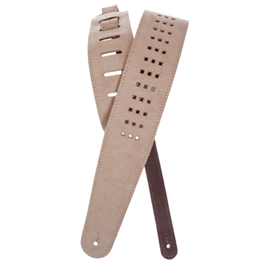 Planet Waves 25PRF03 Vented Leather Collection Strap - Whitewashed Blocks