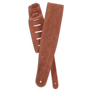 Planet Waves 25PRF04 Vented Leather Collection Strap - Camel Suede Rosette
