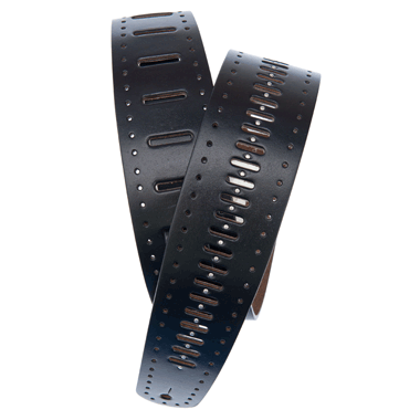 Planet Waves 25PRF06 Vented Leather Collection Strap black - Studs Black