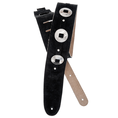 Planet Waves 25SSC00 Conchos Collection Suede Strap, black