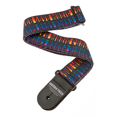 Planet Waves 50W02 Woodstock Collection Strap - Peace Love Music