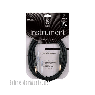 Planet Waves PW-CPG-15 CUSTOM PRO Series Mono 1/4"Instrument Cable,  straight - straight 15Ft. (4.5m)