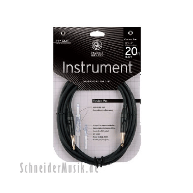 Planet Waves PW-CPG-20 CUSTOM PRO Series Mono 1/4" Instrument Cable, straight - straight 20Ft. (6.0m)