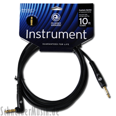 Planet Waves PW-GRACS-10 CUSTOM/Comp Series Mono 1/4" Instrument Cable, straight - w/right angle, 3 m