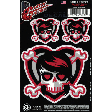 Planet Waves GT77032 Guitar Tattoo "Emo Girl Skull"
