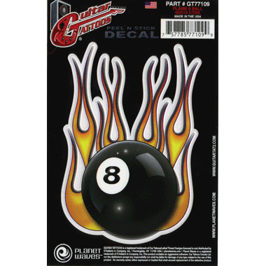 Planet Waves GT77109 Guitar Tattoo "Flame 8 Ball"
