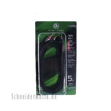 Planet Waves PW-MP-05 CUSTOM Series (Digital) Audio Cable, Dual RCA - 1/8" Male Stereo 5 Ft. (1.5m)