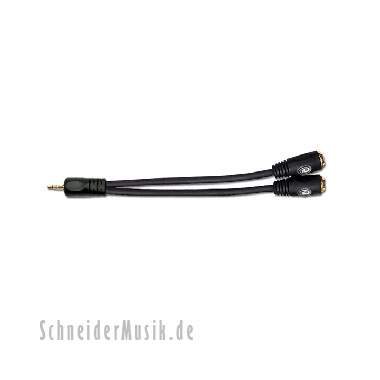 Planet Waves PW-P047ZZ Double Adapter, 1/8" Male Stereo - Dual 1/8" Female Stereo