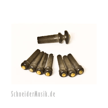 Planet Waves PWPS4 Bridge & End Pins Ebony w/Brass Inlay