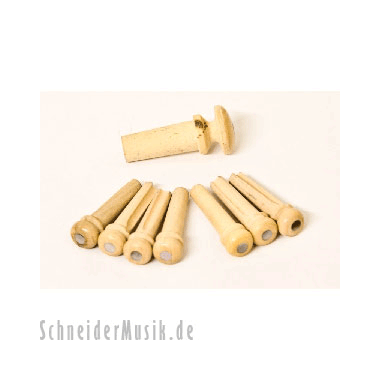 Planet Waves PWPS7 Bridge & End Pins Boxwood w/Black Pearl Inlay