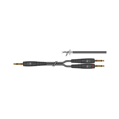 Planet Waves PW-INS-05 CUSTOM Series Stereo 1/4" Insert (Y) Cable, Stereo - Dual Mono 5Ft. (1.5m)