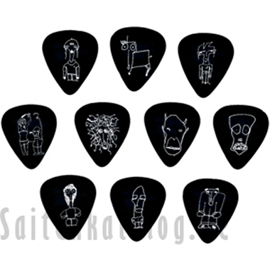 Planet Waves 1CBK2-10JS JOE SATRIANI Guitar Picks 0.46mm Light - silver on black (10 pack)