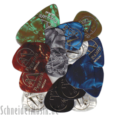 Pyramid 555SD Classic Celluloid Picks, Medium 0.70 mm (24-pack), with box