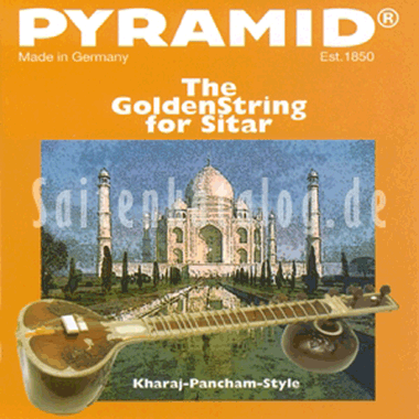 Pyramid "The GoldenString" Sitar Kharaj-Pancham-Style heavy 13 Sympathic Saiten