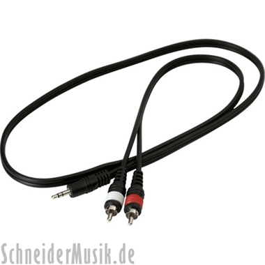 RockCable RCL 20901 D4 Patch Cable, 1x  3,5 mm Stereo Male - 2x RCA Male, 1,0 m