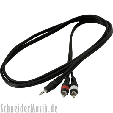 RockCable RCL 20902 D4 Patch Cable, 1x 3.5 mm Stereo Male - 2x RCA Male, 1.5 m