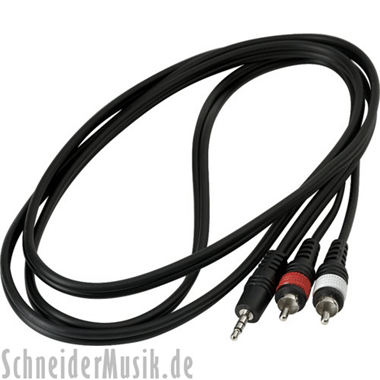 RockCable RCL 20903 D4 Patch Cable, 1x 3.5 mm Stereo Male - 2x RCA Male, 1.8 m