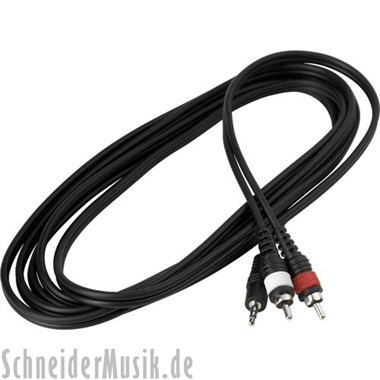 RockCable RCL 20904 D4 Patch Cable, 1x 3.5 mm Stereo Male - 2x RCA Male, 3.0 m
