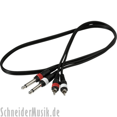 RockCable RCL 20931 D4 Patch Cable, 2x RCA Male - 2x 6.3 mm Mono Male, 1.0 m