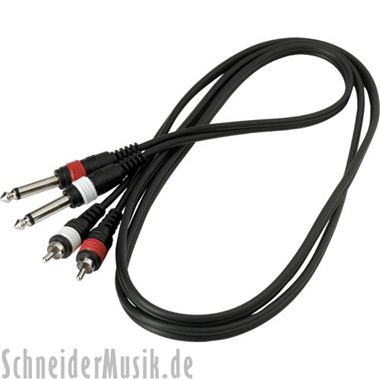 RockCable RCL 20932 D4 Patch Cable, 2x RCA Male - 2x 6.3 mm Mono Male, 1.5 m