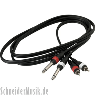 RockCable RCL 20933 D4 Patch Cable, 2x RCA Male - 2x 6.3 mm Mono Male, 1.8 m