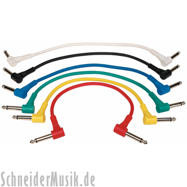 RockCable RCL 30011 D5 Patch Cable STANDARD, angled 1/4\'\' plugs, 15 cm (6-pack)