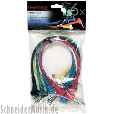 RockCable RCL 30031 D5 Patch Cable STANDARD, angled 1/4'' plugs, 30 cm (6-pack)