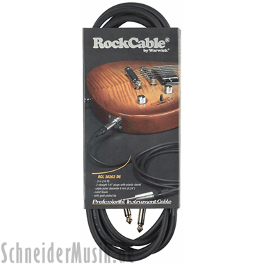 RockCable RCL 30203 D6 Instrument Cable, straight - straight 10ft, black