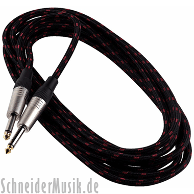 RockCable RCL 30206 TC Instrument Cable (braided) straight - straight 20Ft, black
