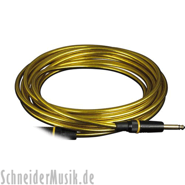RockCable RCL 30256 D6 GOLD Instrument Cable, straight - w/right angle 6m, gold