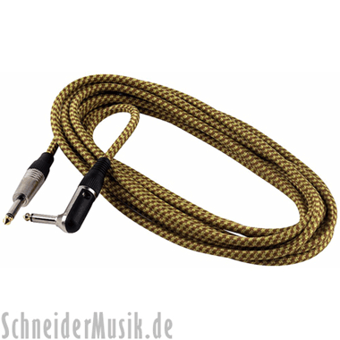 RockCable RCL 30256 TC Instrument Cable (braided) straight - w/right angle 20ft, gold