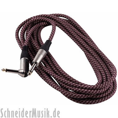 RockCable RCL 30256 TC Instrument Cable (braided) straight - w/right angle 20ft, beige